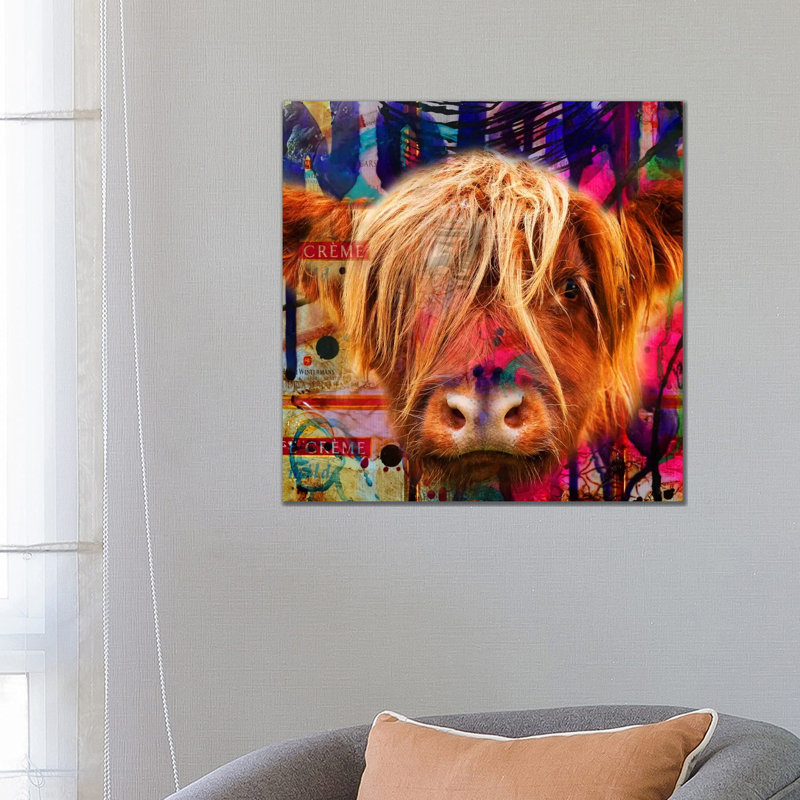Fancy Cow by Mascha De Haas - Wrapped Canvas Print, 66.04 cm H x 66.04 cm W x 3.175 cm D