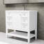 Meuble-lavabo blanc 36 po avec lavabo, une armoire et trois tiroirs