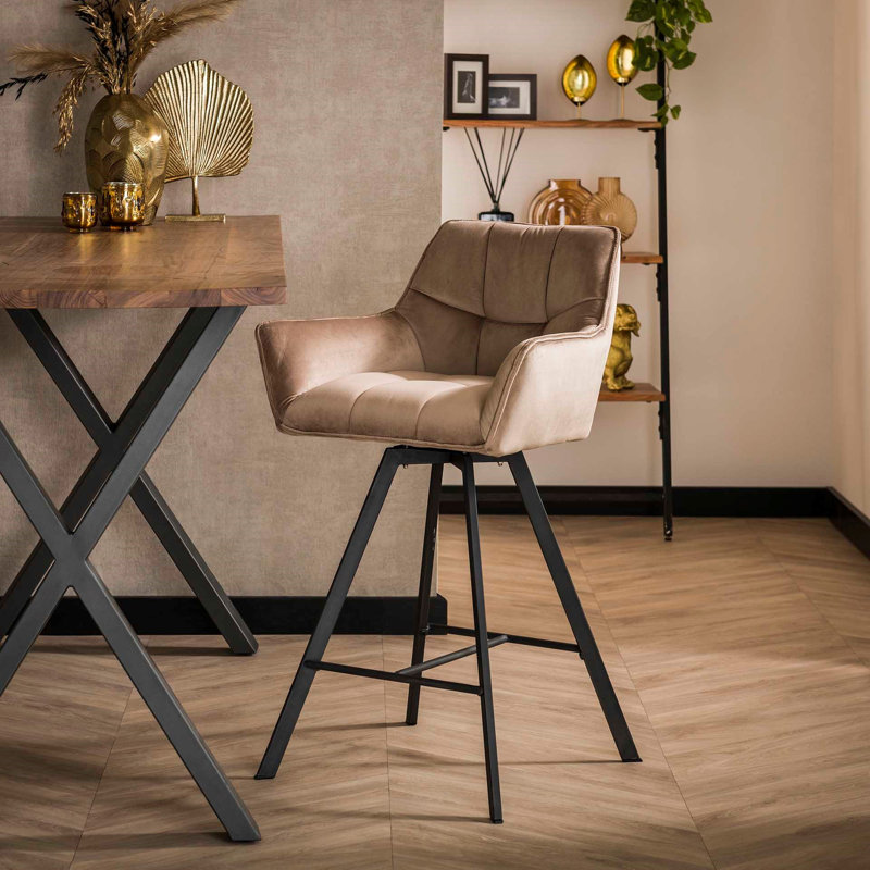 Kathy Counter Stool with Metal Frame, Champagne