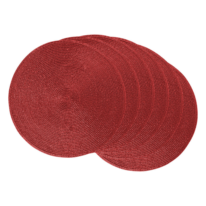 Ensemble de napperons 6 pièces, Rouge métallique
