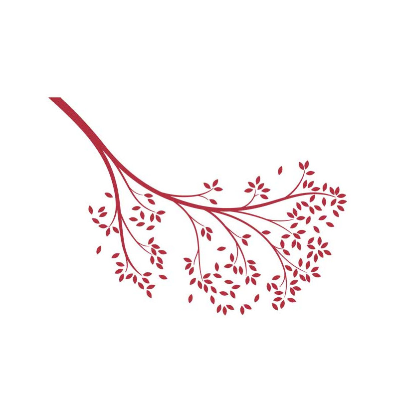 Plants & Flowers Non-Wall Damaging Wall Decal, Red