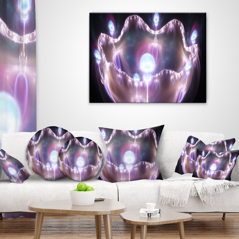 3D surréel mauve - coussin imprimé abstrait