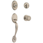 Chelsea Handleset with Single Cylinder Deadbolt and Cameron Door Knob and Rosette