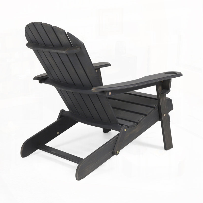 Outdoor Wood Adirondack Chair, Dark Gray