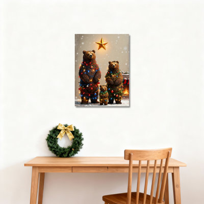 Art mural sur toile, famille d'ours