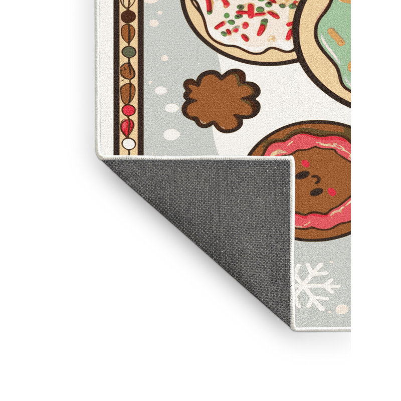 Tapis de vacances The Holiday Aisle® Cookies, Rectangulaire 3 pi x 5 pi