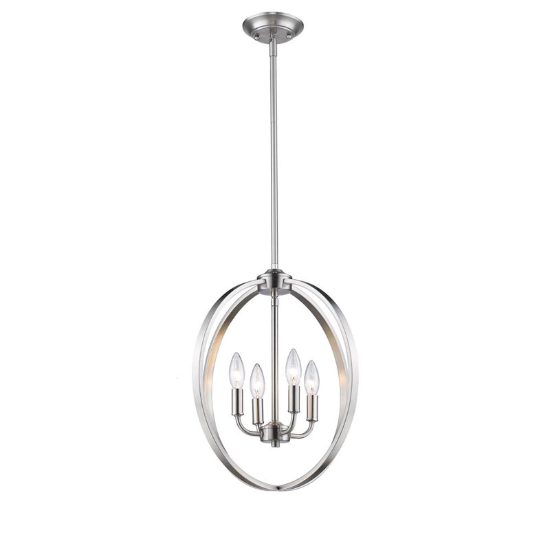 Petitt 4 - Light Dimmable Globe Chandelier, Pewter, No Shade