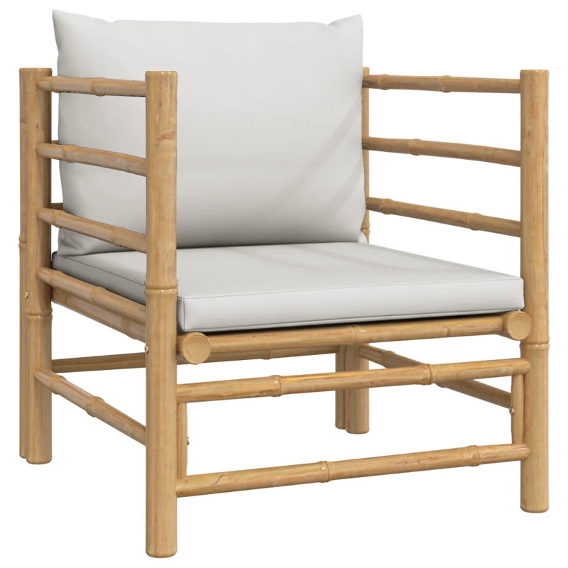 7 - Person Patio Conversation Set with Cushions, Light Gray