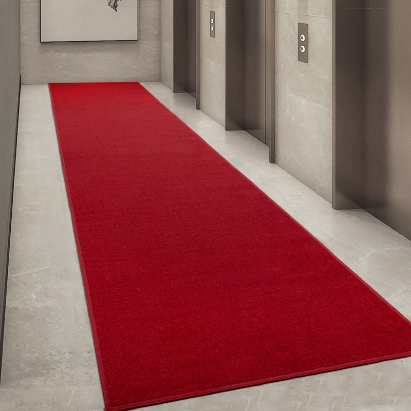 Maximilien Machine Washable Non-Slip Solid Red Area Rug For Hallway Runner, Living Room, Entryway Rug, Runner 1'10" x 12'