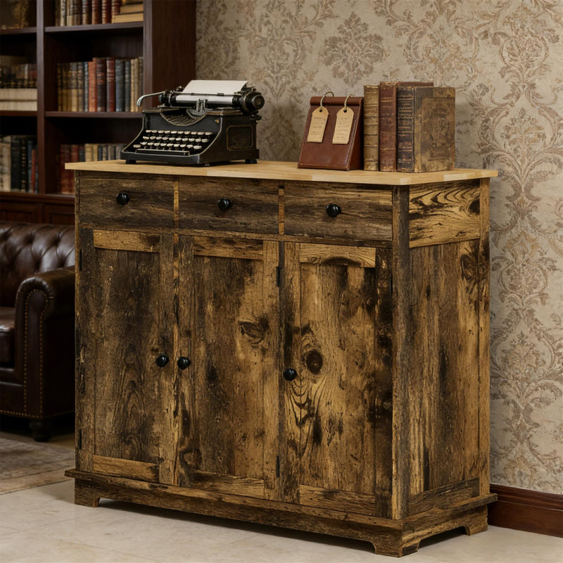 Armoire de plancher de style rustique, Brun rustique