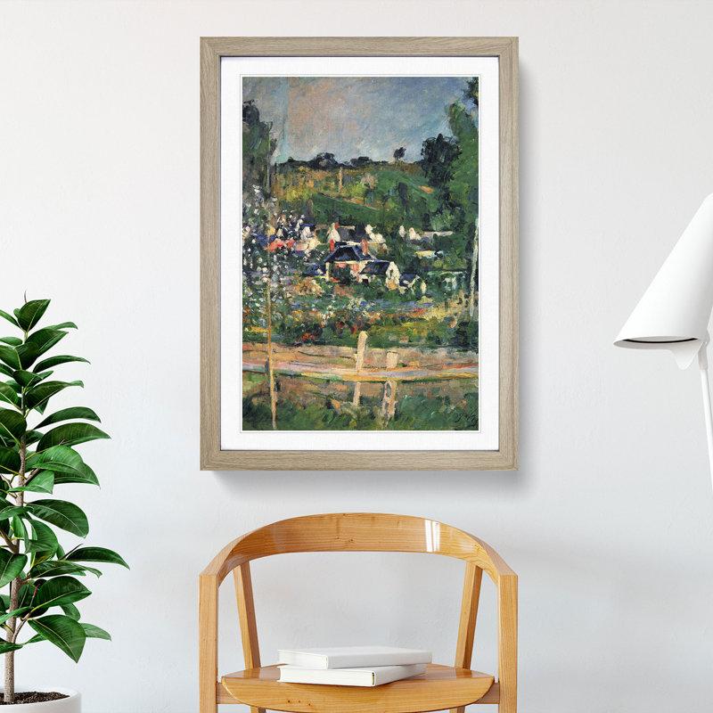 A View of Auvers by Paul Cezanne - Picture Frame Painting, Oak Framed, 36cm H x 27cm W x 2cm D