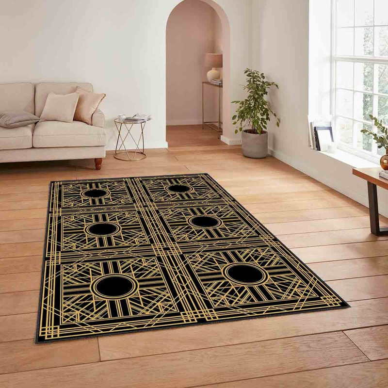 Soft Woven Area Rug, 100% Polyester, 31.5 x 55.1 inches | 740 g/m², Non-Slip Felt Dot Underside, Machine Washable | Low Pile Height: 0.16 inches, Perfect for Living Room, Bedroom, and Dining Areas
