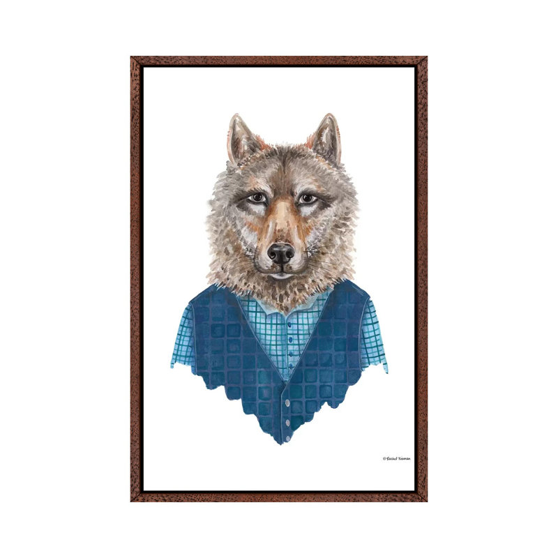 Wolf In Waistcoat by Rachel Nieman - Gallery-Wrapped Canvas Giclée on Canvas, Classic Wood Framed, 101.6 cm H x 66.04 cm W