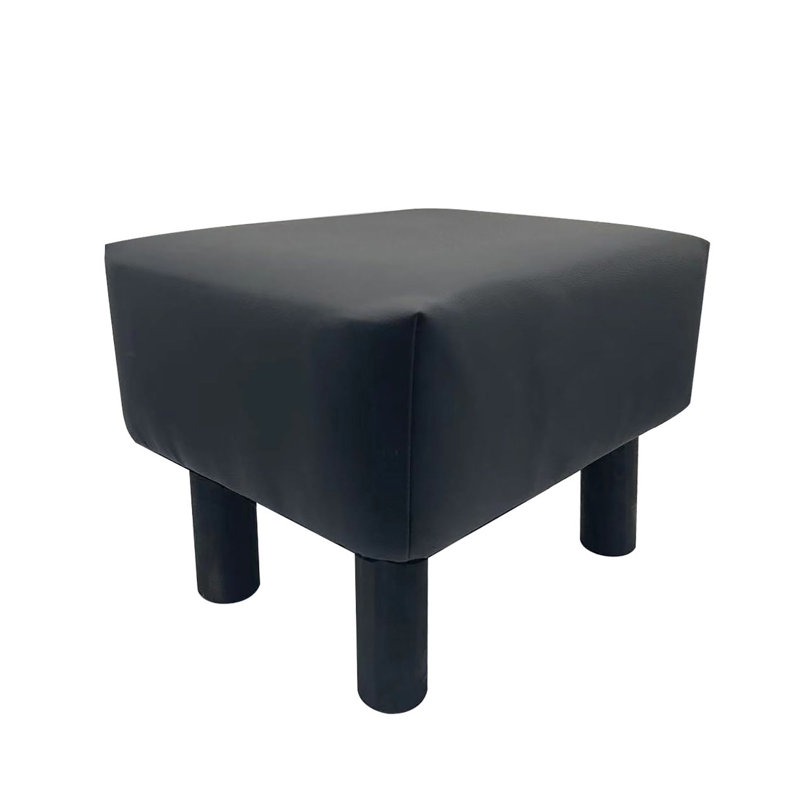 2 pièces noires contemporaines avec structure et pieds en bois massif, largeur de 9 pouces pour un repose-pieds confortable, avec structure en bois à 12 altitudes