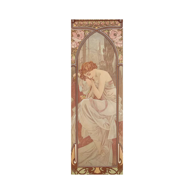 The Times Of The Day: Night's Rest, 1899 by Alphonse Mucha - Wrapped Canvas Painting, 30.48 cm H x 91.44 cm W x 3.175 cm D