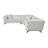 Beige Fabric Sectional Sofa W/4 Pillows