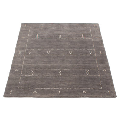 Tapis gris Kashkuli Gabbeh 4 pi 7 po x 6 pi 5 po