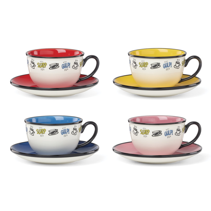 Lenox Chef Snoopy Tea Cup & Saucer, Set of 4