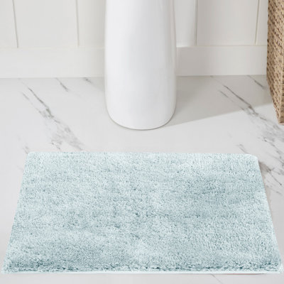 Better Trends Haven Collection Bath Rug 17x24 Blue Soft Plush Absorbent Non Slip Bathroom Mat