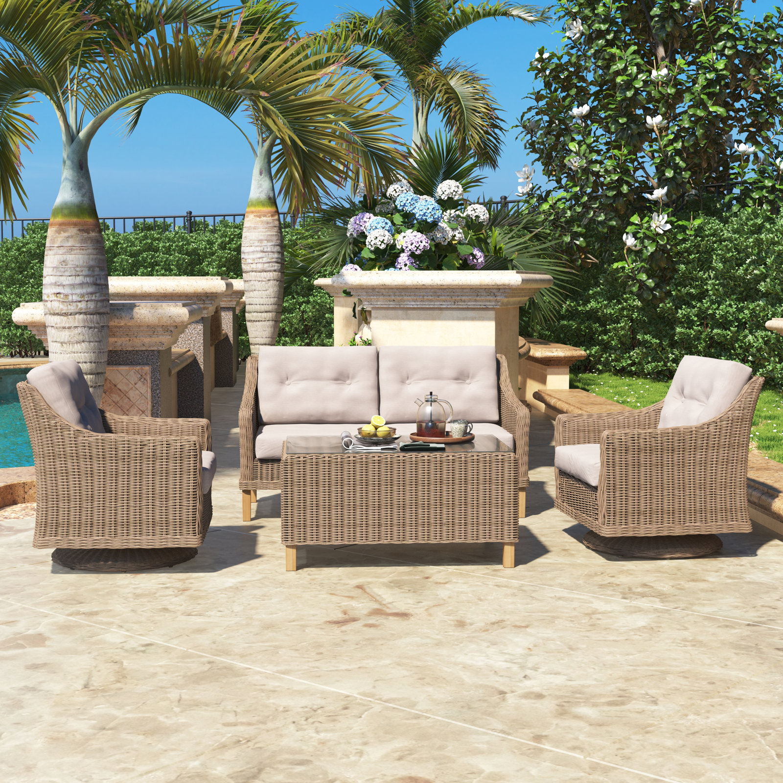 Kells Sunbrella® Swivel Patio Rocking Chair