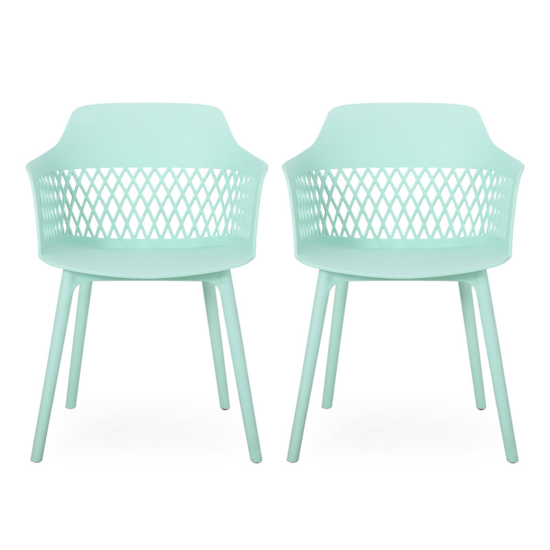 Chaise d'extérieur Azalea - Polypropylène menthe, avec structure, profondeur 22,66 po, largeur 22,03 po, hauteur 33,94 po, résistance aux intempéries de poids de 11,99 lb, P, l, H, P