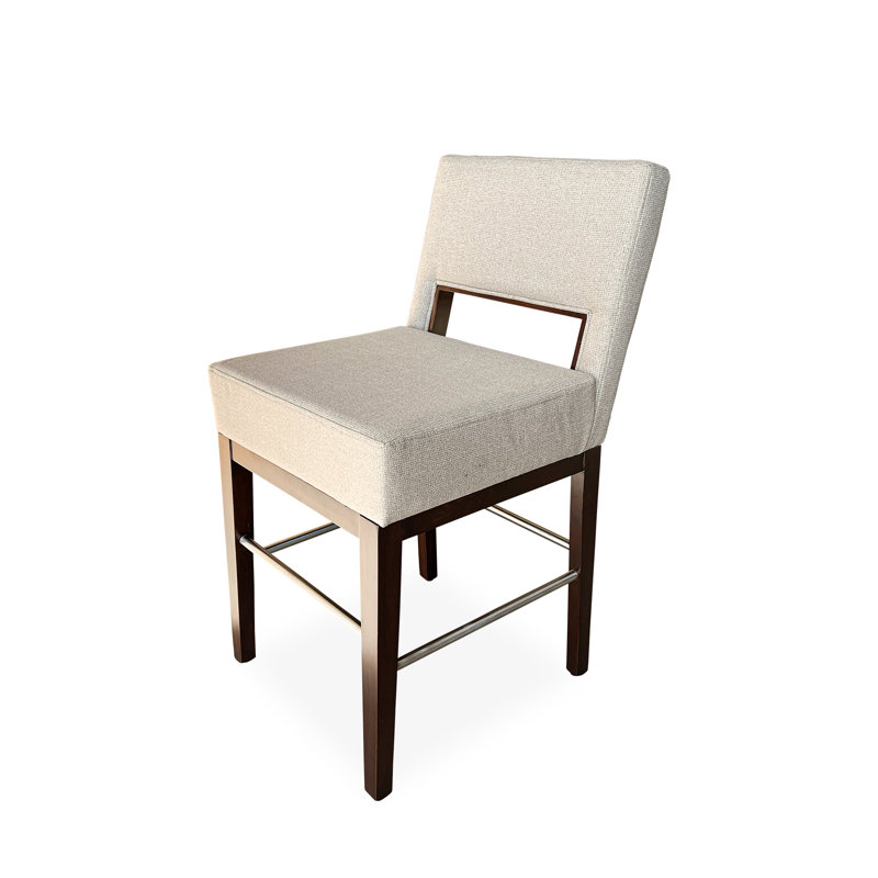 Tabouret à hauteur de comptoir Duckett Rez, Beige / noyer classique