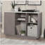 Armoire de rangement décorative avec tablettes réglables, finition grise
