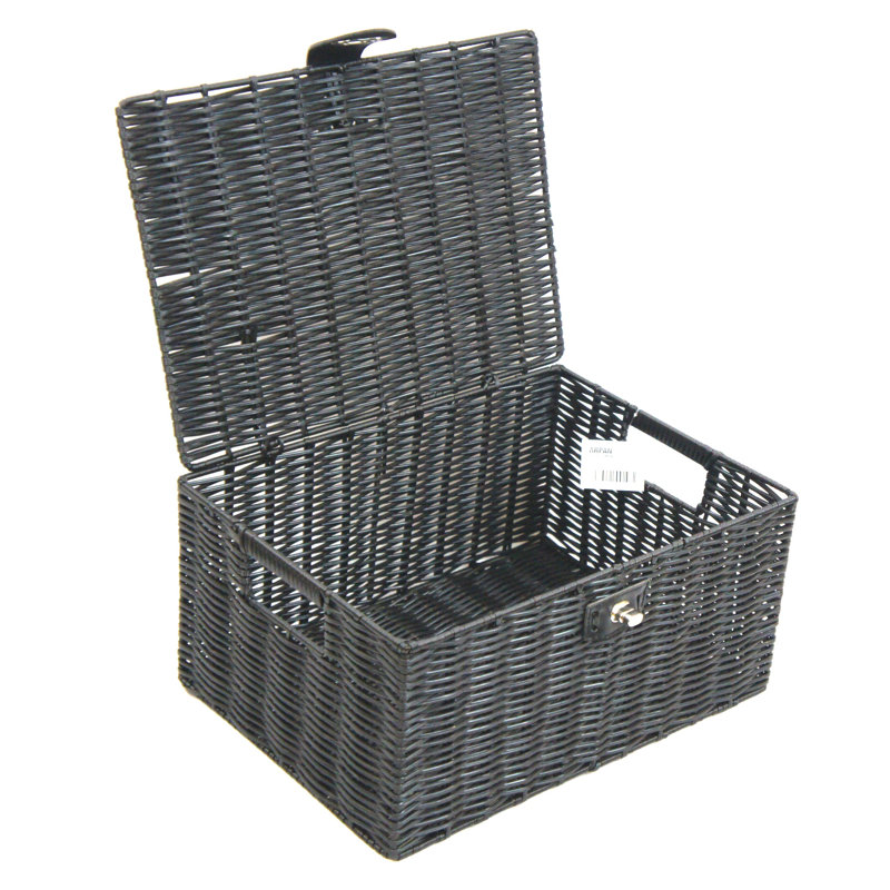 Brambly Cottage Plastic Decorative Basket, Black, 15.5cm H x 33cm W x 24cm D