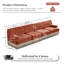 Canapé modulaire capitonné en velours rouge de 135 po Chesterfield-322474008