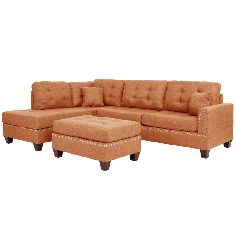 30*26" Single Seat Module For Modular Sectional Sofa,Deep Seat,Chenille,2 Colors, Orange Chenille