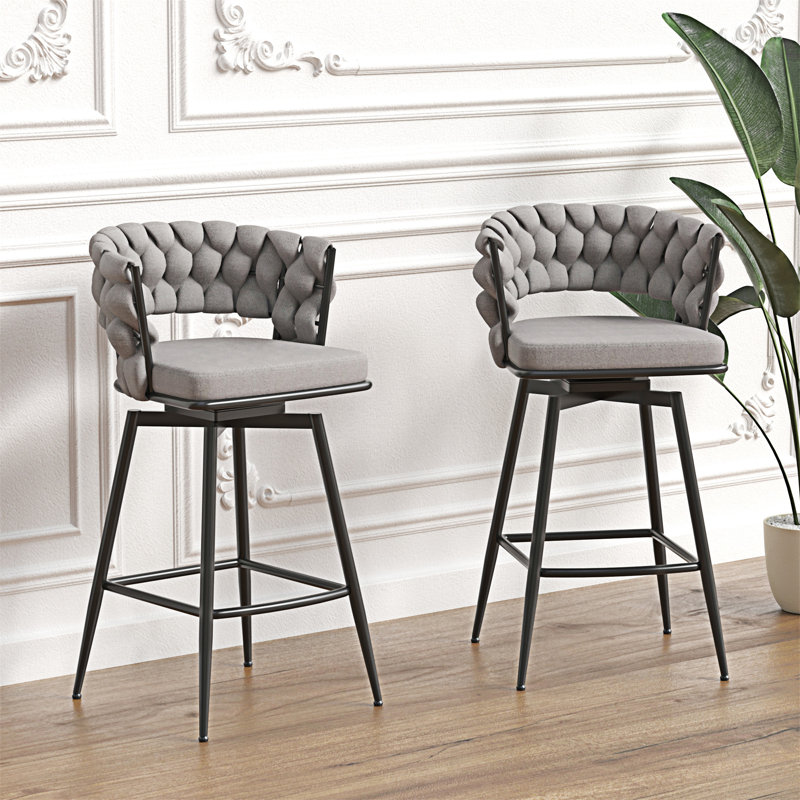 Ensemble de tabourets de bar 28 po en lin tissé 28 po