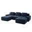 Canapé modulaire en U pour petits appartements 117 po, modulaire en forme de U pour le salon, tissu en velours côtelé, canapé 3 places avec assise profonde et repose-pieds mobile, passepoil perlé, conception capitonnée-398539451-398539440-398539443