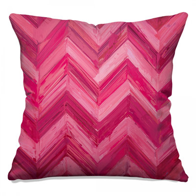 Pink Chevron Zigzag Double Sided Throw Pillows