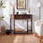 Brown Solid wood Half-circle Console Table-332247319
