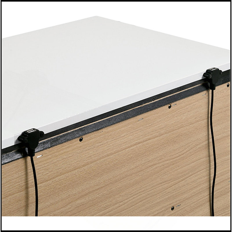 Contemporary 1Pc Nightstand White Color High Gloss Finish W/ Metallic Accents Bedside Table W USB Port Bedroom Furniture