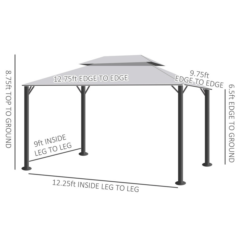 Patio Gazebo, Double Roof Hexagon Outdoor Gazebo Canopy Shelterwith Netting & Curtains, Solid Steel Frame for Garden, Lawn, Backyard and Deck