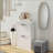 Shoe Cabinet for Entryway, Narrow Shoe Rack Storage Organizer with 2 Flip Drawers and Adjustable Shelves-1313080353