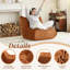 Fauteuil confortable orange avec boutons, mousse à mémoire de forme douce, assise coulissante, rembourrage en mousse
