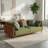 Modern Upholstered Sofa with Foam Cushions and Wood Frame, Green Fabric Living Room Sofa,2-Seat-1378426679