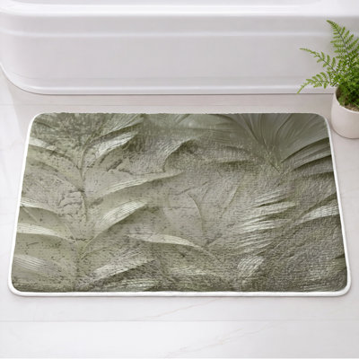 Tapis de bain texturé à motif de feuilles