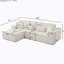 Canapé modulaire de 109 po, canapé modulaire Cloud avec siège profond, canapé en L moderne pour le salon et la chambre à coucher, sans assemblage requis, (blanc)-1427300987