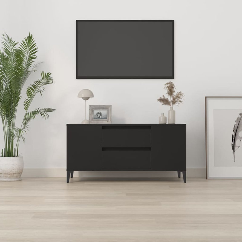 Keida Unfinished TV Stand for TVs up to 43", Black