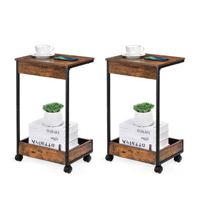 Ensemble de tables de bout à roulettes