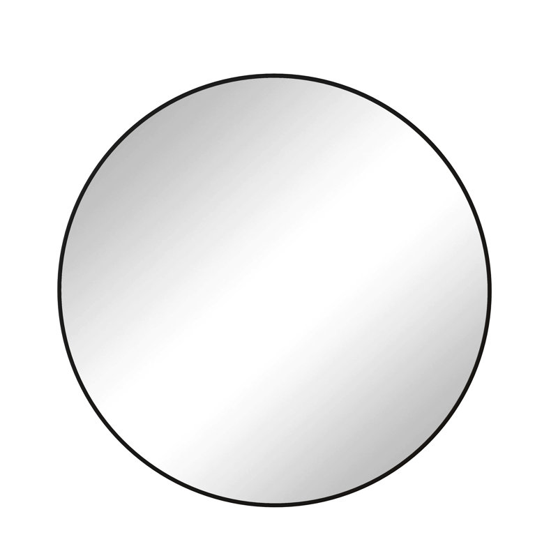 Miroir rond noir 39 po, 37,65 po x 37,99 po, Noir