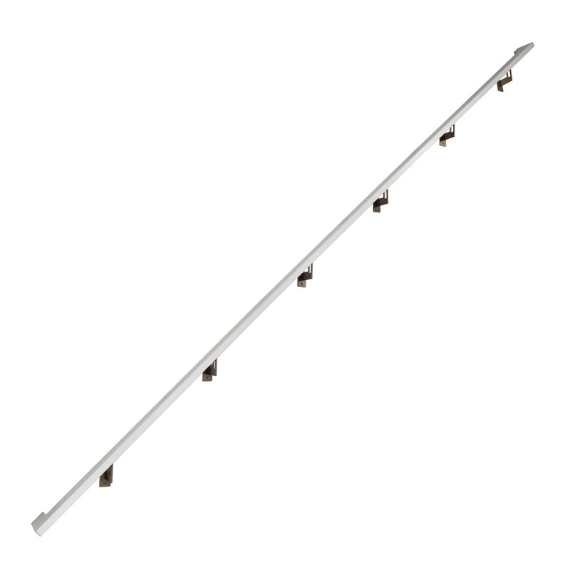 Ensemble de barres d'appui modernes en aluminium, supports réglables en acier, retour au mur, thermolaqué, L 13 pi