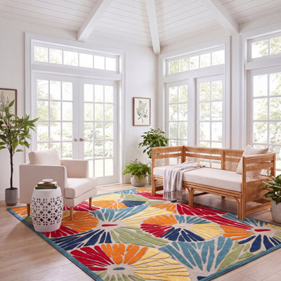 Tapis d'intérieur / extérieur à motif floral Cabana