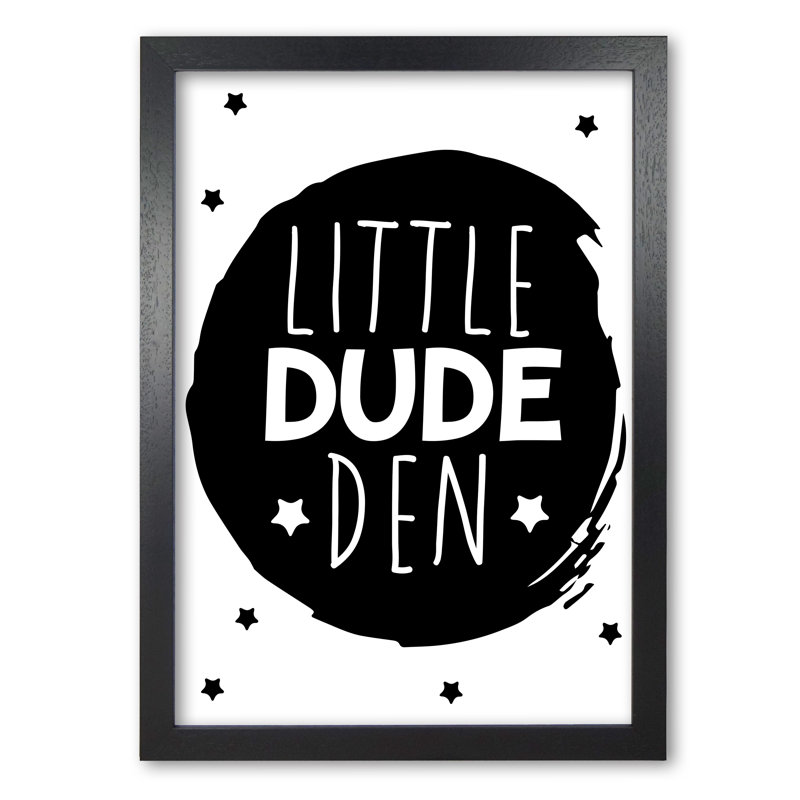 Little Dude Den Circle - Print, Black Grain Frame, 30 cm H x 21 cm W x 5 cm D
