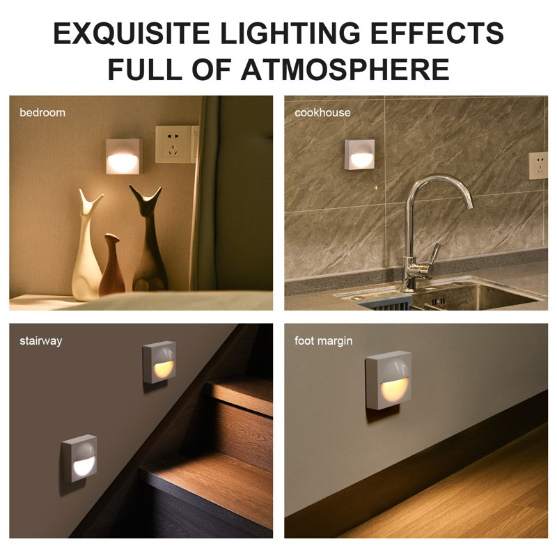 Advanced Radar Sensor Rechargeable Night Light, Square with Gentle Illumination to Prevent Eye Strain, 3000K Warm White