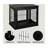 Black MDF and Metal Dog Crate End Table with Flat Top Surface