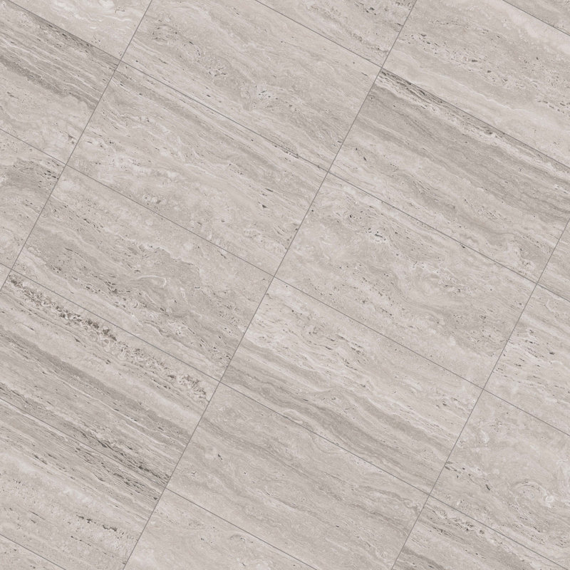 Colosseum Matte 12x24 Porcelain Floor & Wall Travertine Look Tile (15.5 Sq. Ft./Case), Gray